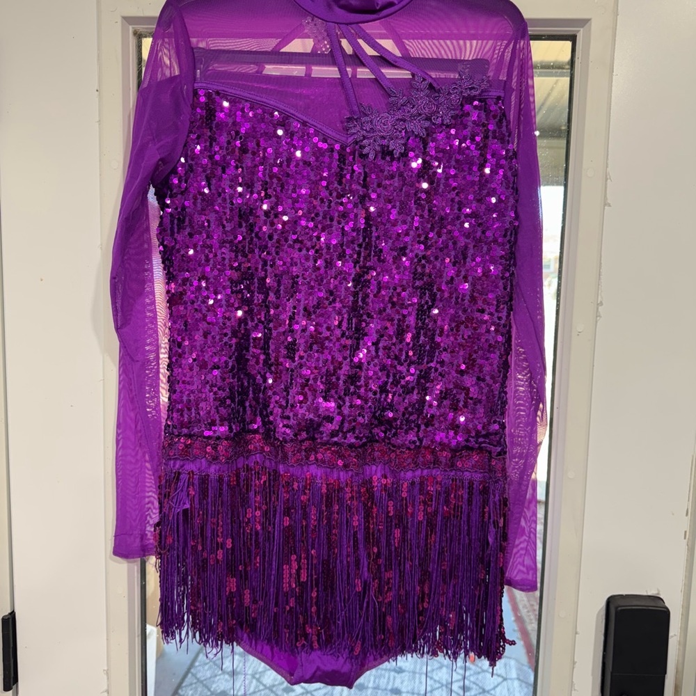 Weissman Purple Sequin Kids Dance Costume